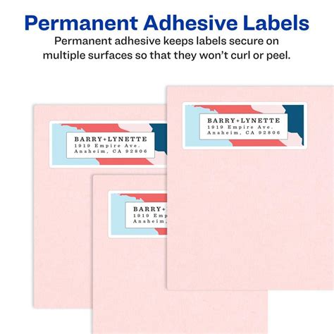 Avery 18160 Easy Peel Address Labels Sure Feed Technology Permanent