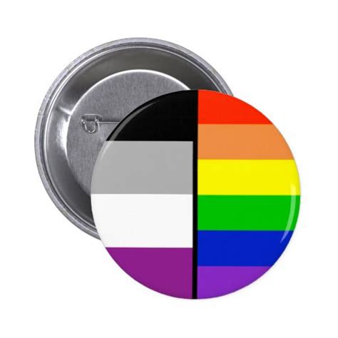 Asexual And Rainbow Flags Badge Button Zazzle