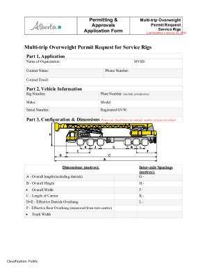 Fillable Online Multi Trip Application Form Service Rigs Multi Trip