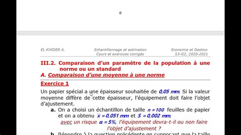 Echantillonnage et estimation troisième partie test d hypothèses