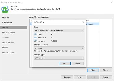 Step Specify Vm Size And Disks Veeam Backup Guide For Hyper V