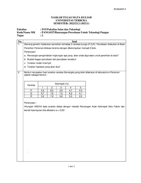 Soal Pang4327 Tmk2 3 Tmk PANG4327 1 Dari 2 NASKAH TUGAS MATA