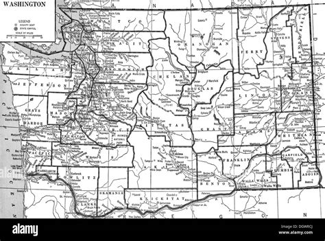 Washington State Map Black And White - Elmira Mellicent