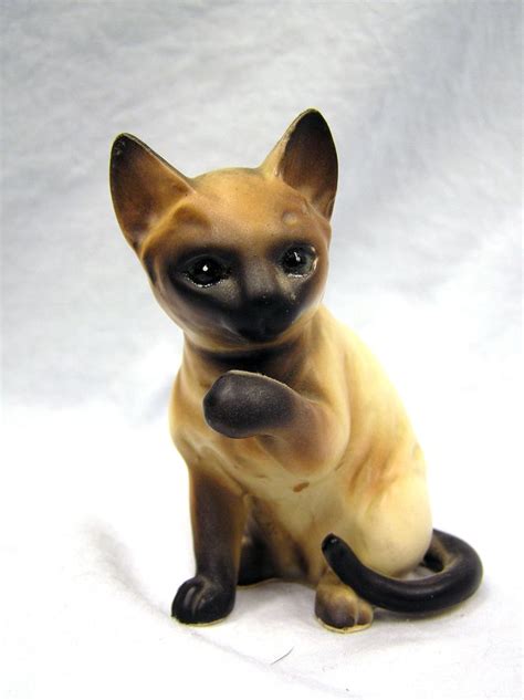 Vintage Lefton Ceramic Chocolate Point Siamese Cat Figurine Etsy