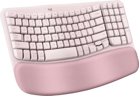 Logitech Wave Keys Wireless Ergonomic Keyboard With Cushioned Palm Rest Comfortable Natural