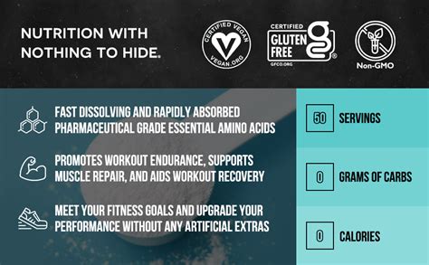 Amazon Naked EAAs Amino Acids Powder Servings Vegan Unflavored Essential Amino Acids