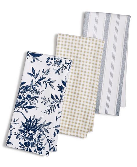 Martha Stewart Collection 3 Pc Floral Kitchen Towel Set Created For