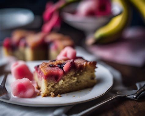 Trésor de Minuit Gâteau Inversé à la Banane et à la Rhubarbe Cuisine