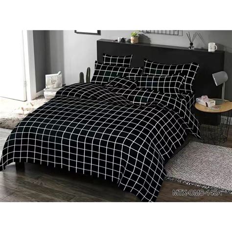 Jual Seprei Motif Aesthetic Black Square Kotak Hitam Segi Hitam Kotak