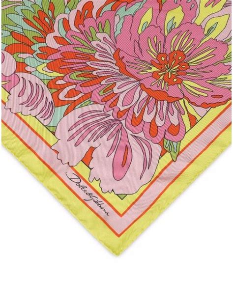 Buy Dolce Gabbana Floral Print Silk Scarf Online Topofstyle