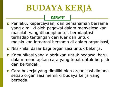 Ppt Budaya Kerja Powerpoint Presentation Free Download Id5678882