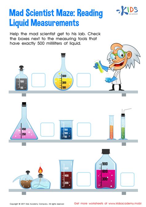 Liquid Measurement Worksheet