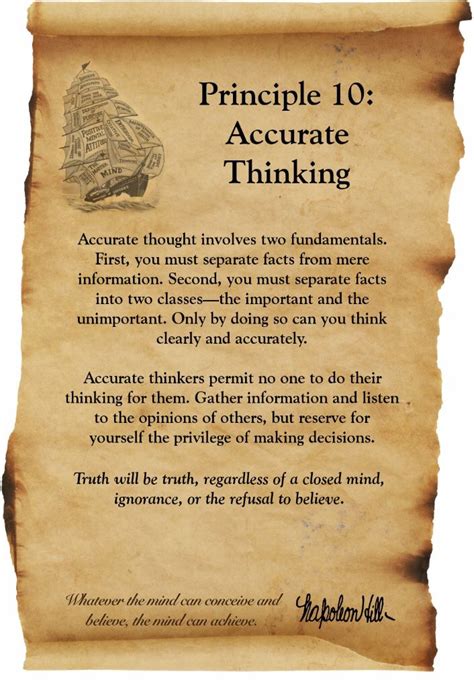 Think And Grow Rich Napolean Hill Principle 10 Accurate Thinking