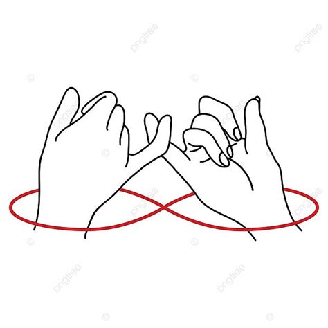 Esquema De Promesa Con Hilo Rojo Dedo San Valent N Juntos Vector Png