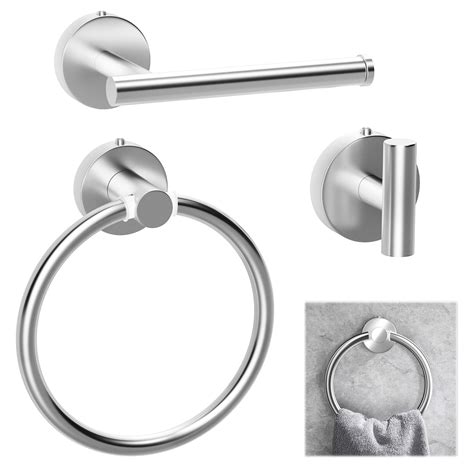 Flonozz Bathroom Hardware Set Toilet Paper Holder And Towel Ring Set