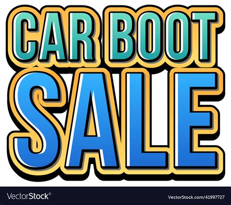 Car Boot Sale Typography Design Royalty Free Vector Image