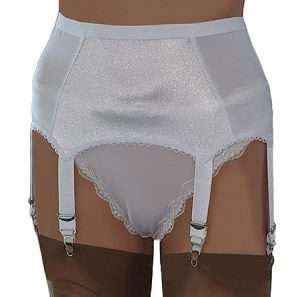 Vintage Style Strap Satin And Power Mesh Suspender Belts