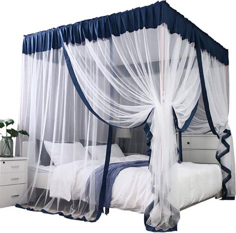 Amazon Mengersi Simple Corners Post Curtain Bed Canopy Bed Frame