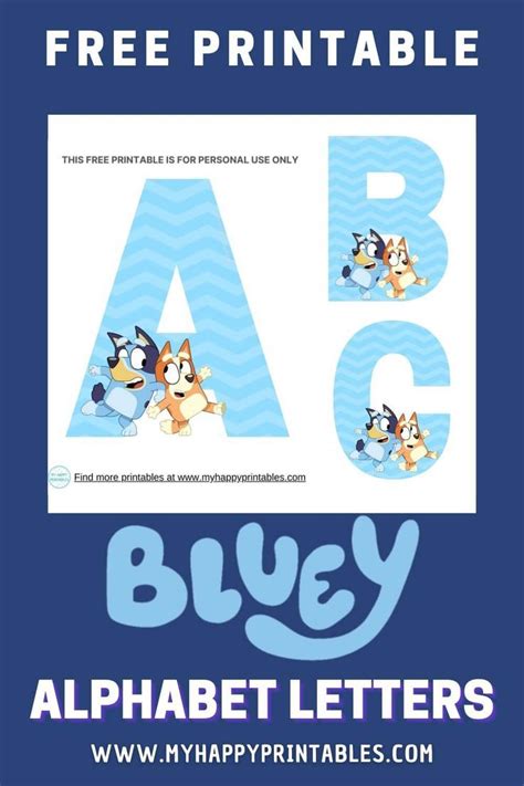 Free Printable Bluey Alphabet Letters Lettering Alphabet Alphabet