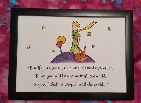 A4 The Little Prince Quote And Watercolour Painting Hand Painted Antoine De Saint Exupéry