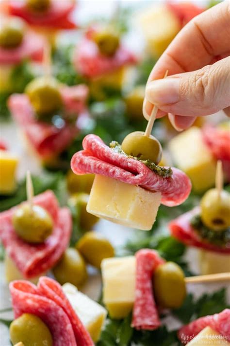 Perfect Toothpick Appetizer Cheese Salami And Olive Appetizers Easy