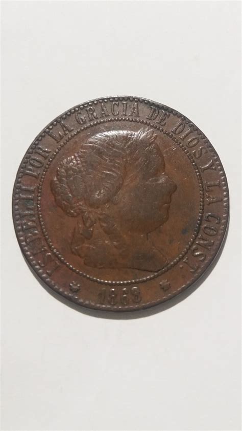 5 céntimos de escudo Isabel II 1868 Barcelona