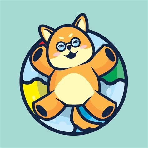 Lindo Perro Shiba Inu Tendido En La Ilustraci N De Vector De