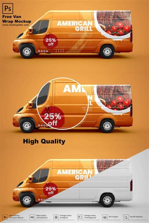 Free Van Wrap Mockup Psd Template Mockup Den