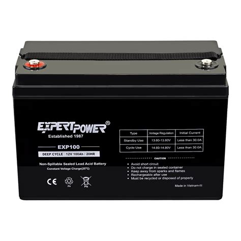 Expertpower 12v 100ah Solar Wind Power Agm Sealed Lead Acid Battery