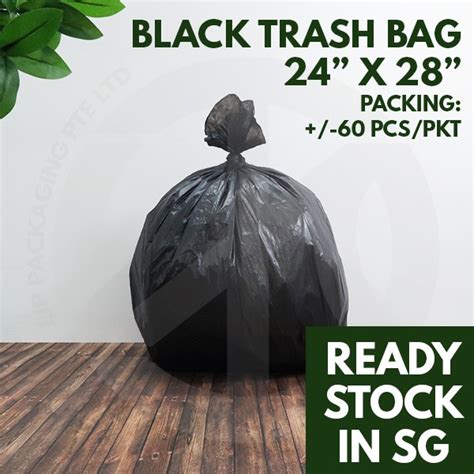 Black Trash Bags 24 X28 Garbage Bags Rubbish Bags Bin Liners