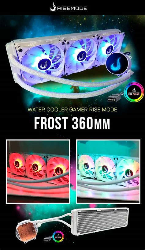 Water Cooler Rise Mode Frost 360mm RGB Branco RM WCF 04 RGB