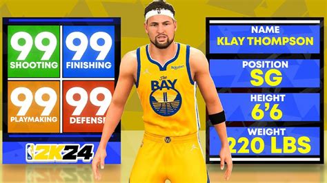 NBA 2K24 BEST SHOOTING GUARD BUILD NBA 2K24 KLAY THOMPSON BUILD YouTube