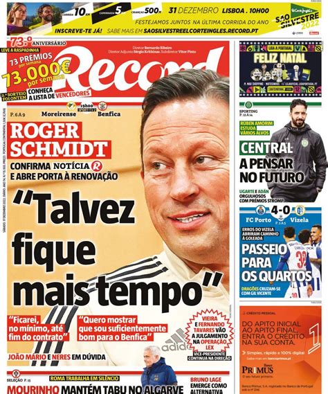 Capa Jornal Record 17 Dezembro 2022 Capasjornais Pt