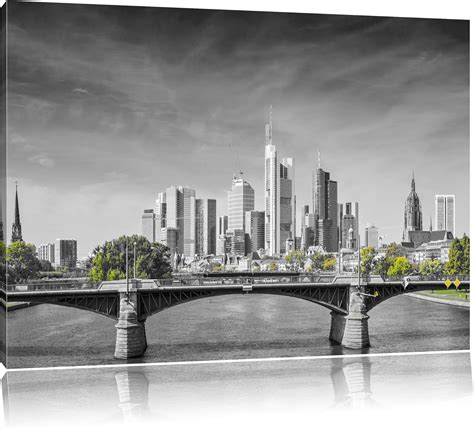 Amazon De Pixxprint Sch Ne Skyline Von Frankfurt Am Main B W Gr E