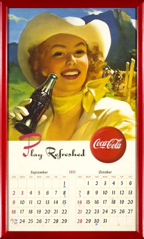 Affiche Ancienne Coca Cola Calendar Play Refreshed Galerie 1 2 3