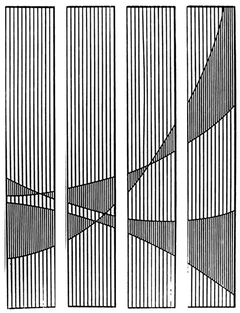 Four Vertical Lines Are Shown In Black And White