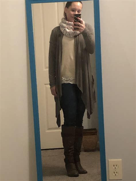 Stitch Fix Sweater With My Cardigan And Scarf Stitch Fix Scarf