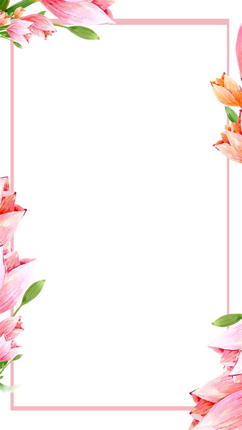 Flower Border Background Flower Border Frame Simple Flower Border