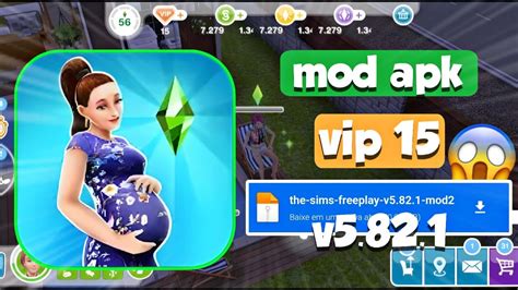 SAIU THE SIMS FREEPLAY MOD ATUALIZADO VIP 15 NVL 56 E DINHEIRO