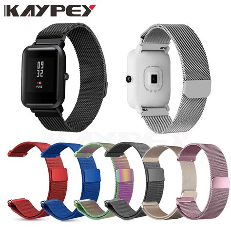 Миланский ремешок из нержавеющей стали для Huami Amazfit Bip BIT Lite ...