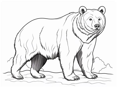 Tranquil Brown Bear Color Page Coloring Page