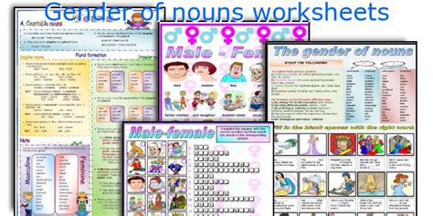 Gender Of Nouns Worksheets Pdf