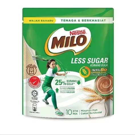 Jual Nestle Milo Less Sugar Active Go Malaysia Isi 10 Sachet Shopee