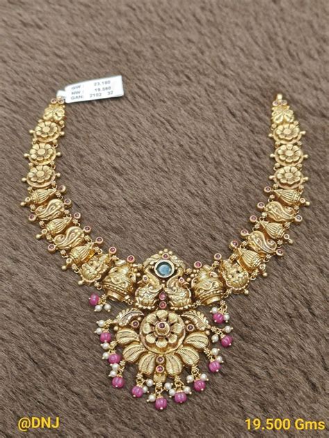 Pingl Par P Raj Seervi Sur Gold Antique Necklace En