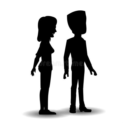 Vector Silhouette Of A Man And A Woman Vector Illustration Stock Illustration Illustration