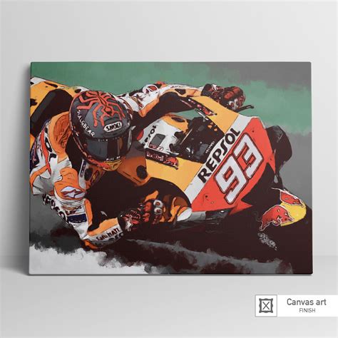 Marc Marquez Moto Gp Fine Art Limited Edition Print Canvas Etsy