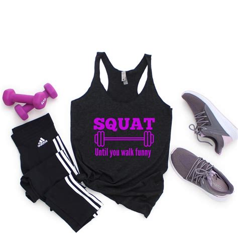 Squat Until You Walk Funny Workout Tank For Women Cute Workout Tank