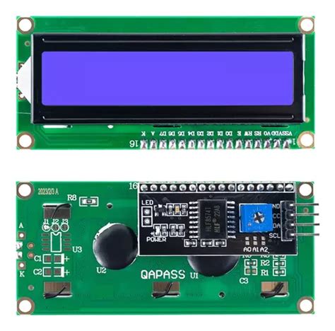 Display Lcd 16x2 1602 Fundo Azul C Modulo I2c Já Soldado