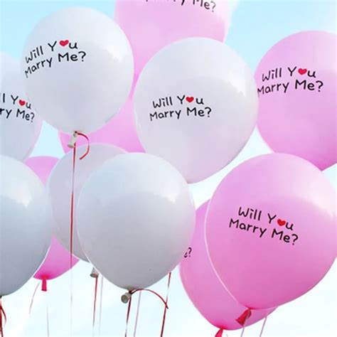 Pcs Lot Inch White Pink Latex Balloons Will You Marry Me Globos