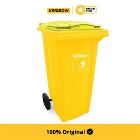 Krisbow Ltr Tempat Sampah Plastik Outdoor Neo Kuning Lazada